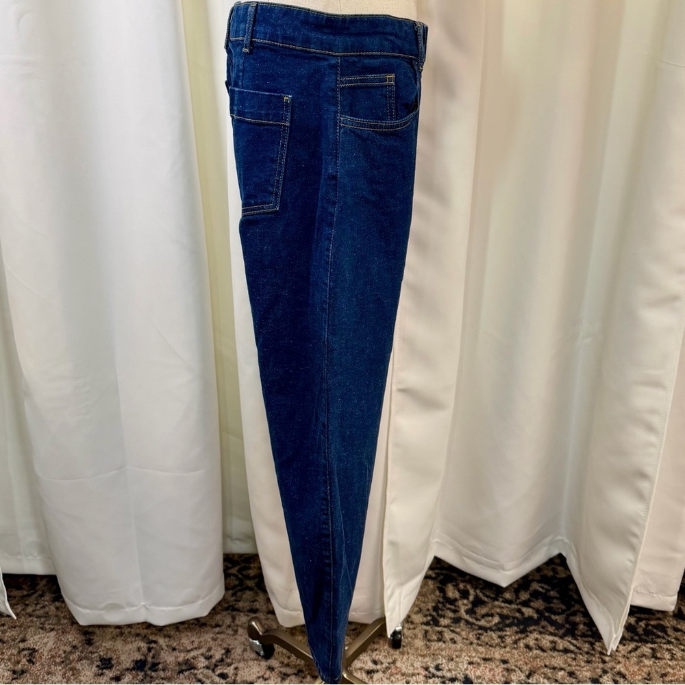 Boden ‘High-Rise Barrel Leg Jeans’ in Indigo Blue Rinse Size 8 Petite - Picture 14 of 15